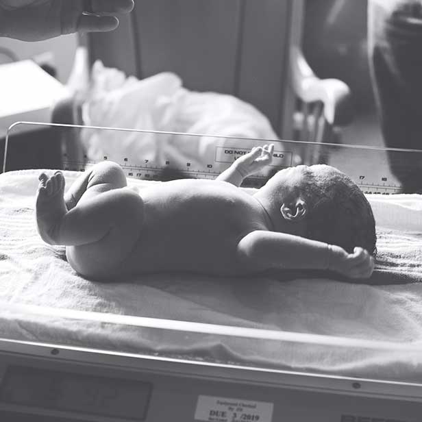 Newborn baby immediately after birth