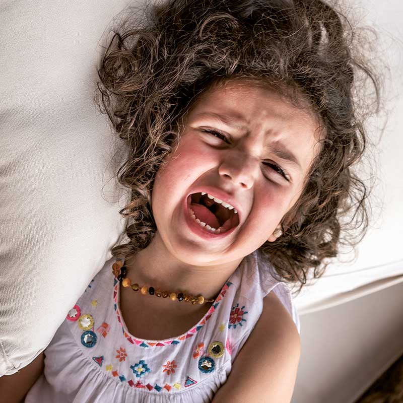Toddler girl having an emotional tantrum