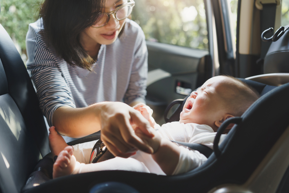 Baby hates car store seat and pram