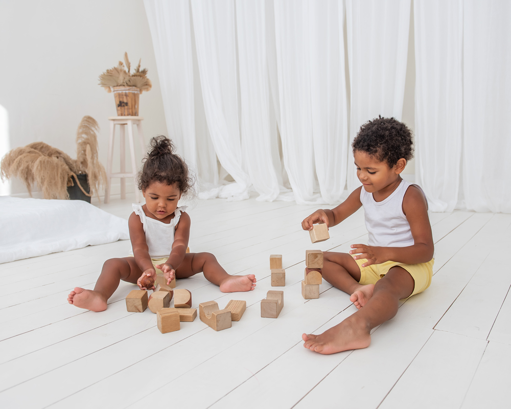 Children playing with blocks