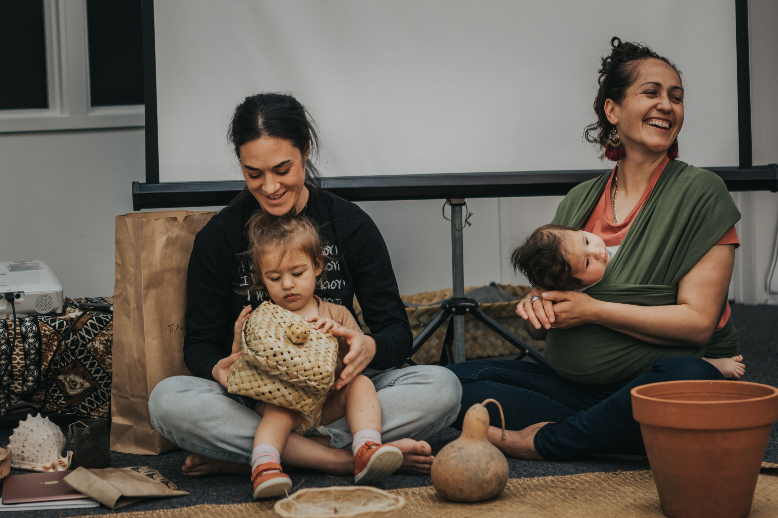 Dr Moerangi Tamati and Tawera Trinder with their pēpē