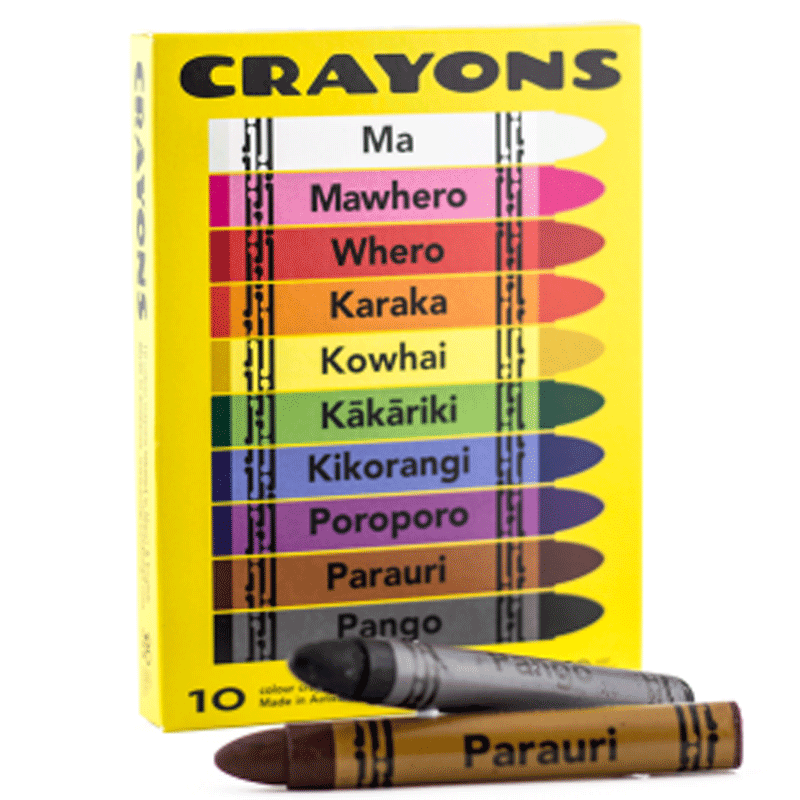 Te reo Māori crayons